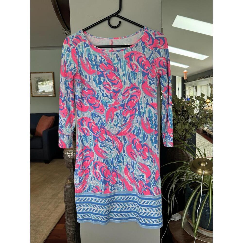 Lilly Pulitzer Sz Xxs Marlow Cracked Up Lobstah Cosmic coral Dress